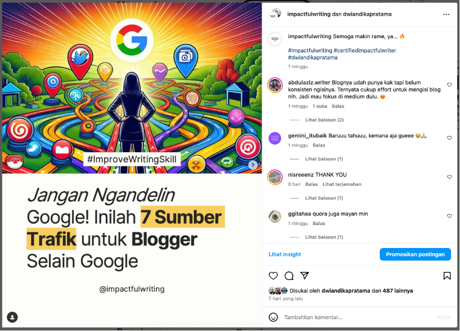 contoh content writing social media