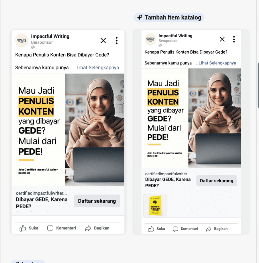 contoh copy writing instagram
