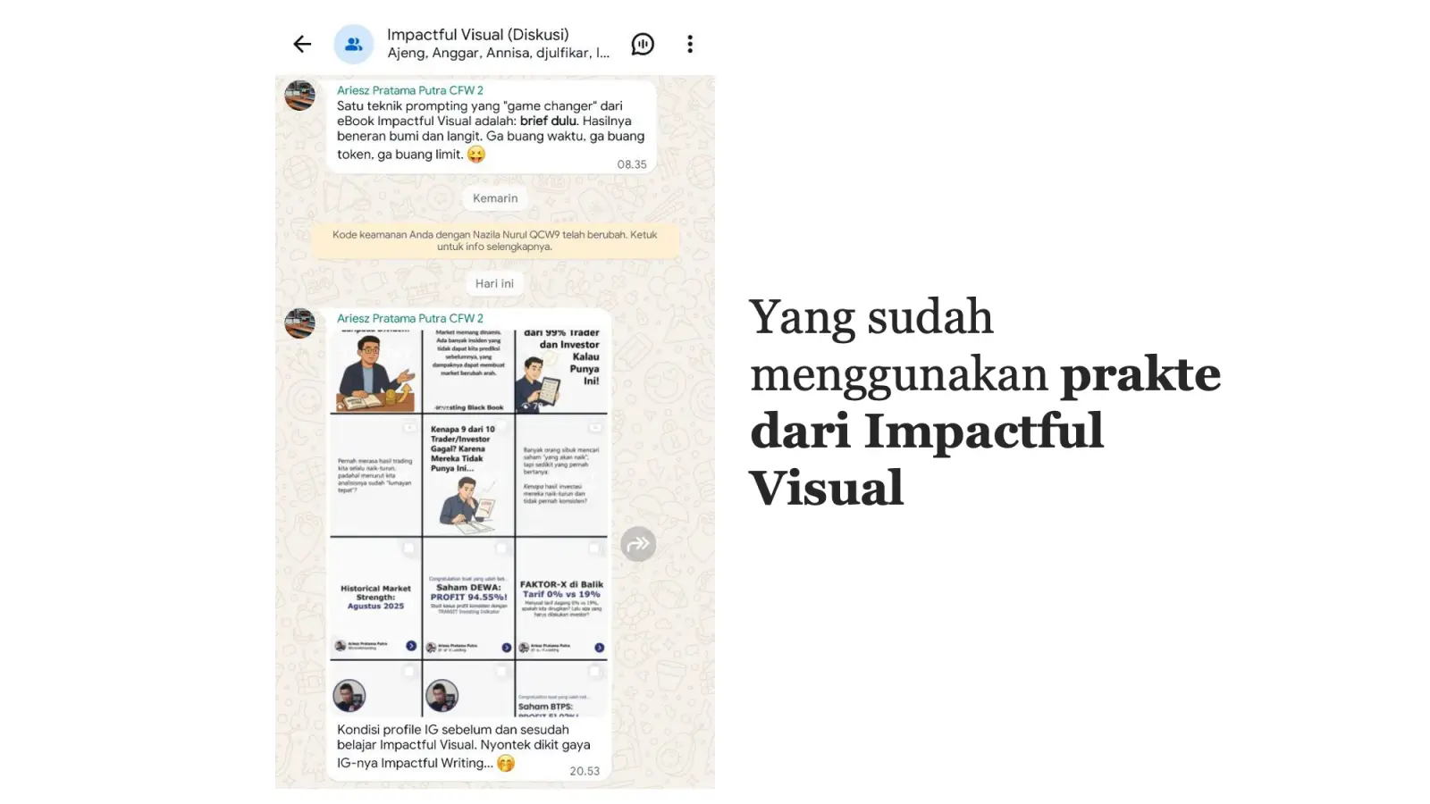 testimoni impactful visual