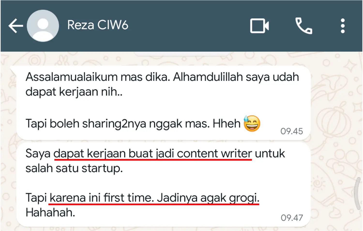 Testimoni Reza