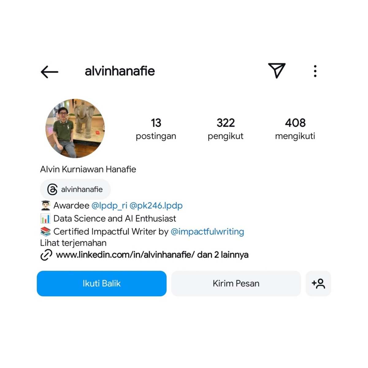 Alvin, alumni Certified Impactful Writer